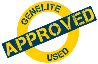 Genelite-used-approved logo